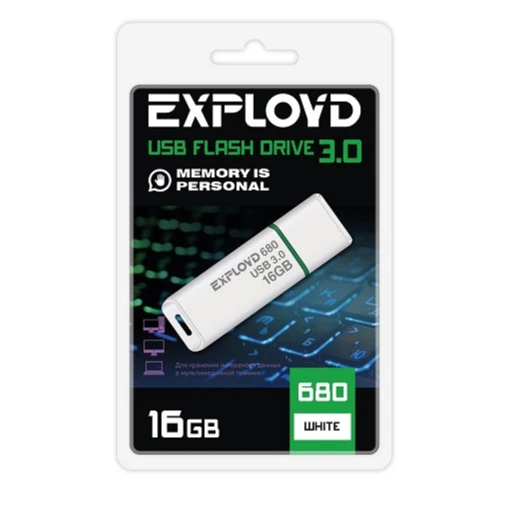 USB Flash накопитель 16Gb Exployd 680 White - EX-16GB-680-White
