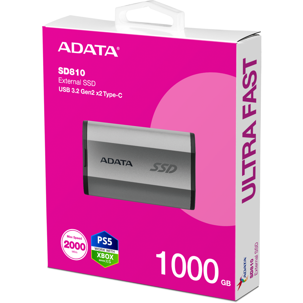 Внешний накопитель SSD 1Tb ADATA SD810 Grey (SD810-1000G-CSG) - фото 5