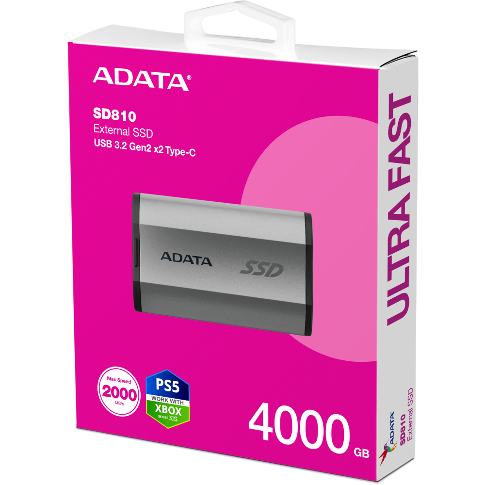 Внешний накопитель SSD 4Tb ADATA SD810 Grey (SD810-4000G-CSG) - фото 5