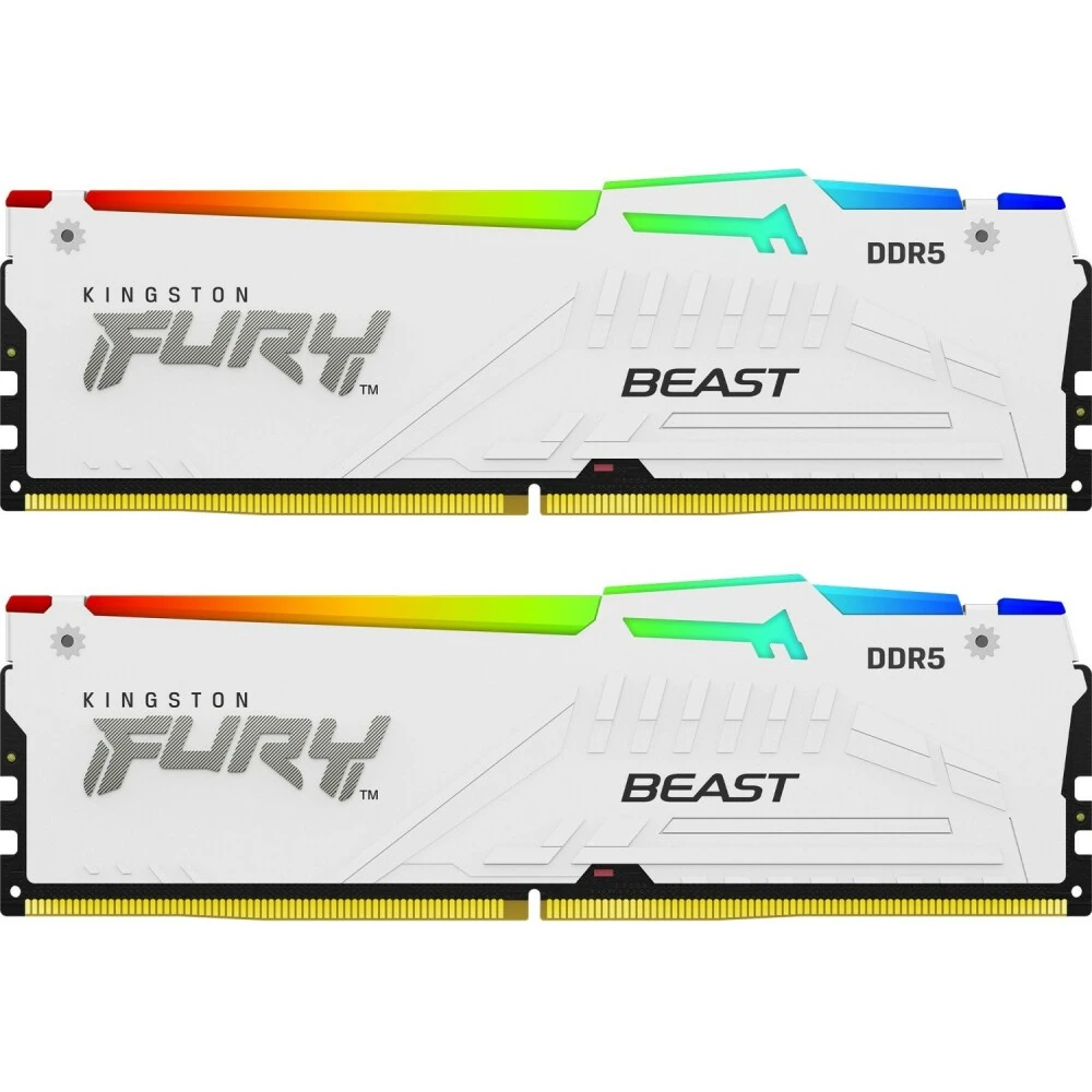 Оперативная память 32Gb DDR5 5200MHz Kingston Fury Beast White RGB (KF552C40BWAK2-32) (2x16Gb KIT)