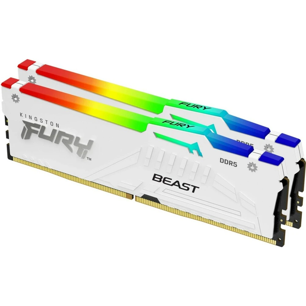 Оперативная память 32Gb DDR5 5200MHz Kingston Fury Beast White RGB (KF552C40BWAK2-32) (2x16Gb KIT) - фото 2