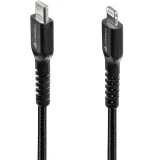 Кабель USB Type-C - Lightning, 2.5м, Lyambda LCL25-BK