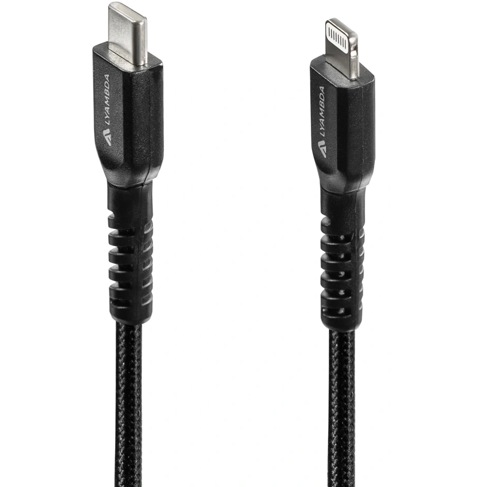 Кабель USB Type-C - Lightning, 2.5м, Lyambda LCL25-BK - фото 3