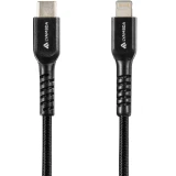 Кабель USB Type-C - Lightning, 2.5м, Lyambda LCL25-BK