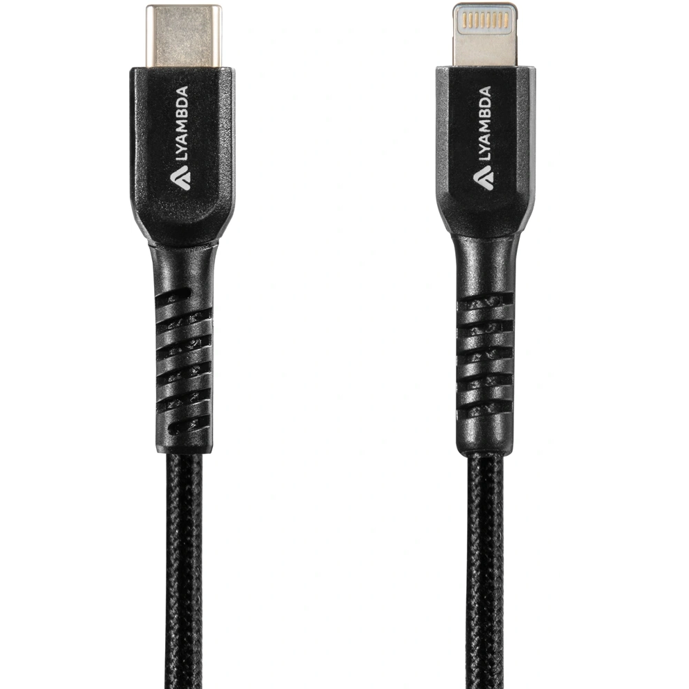 Кабель USB Type-C - Lightning, 2.5м, Lyambda LCL25-BK - фото 4