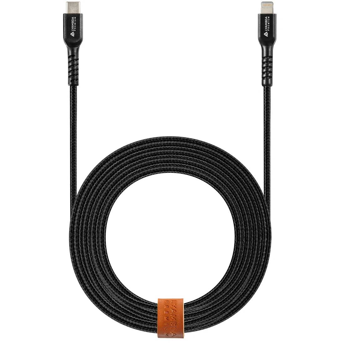 Кабель USB Type-C - Lightning, 2.5м, Lyambda LCLm25-BK - фото 2