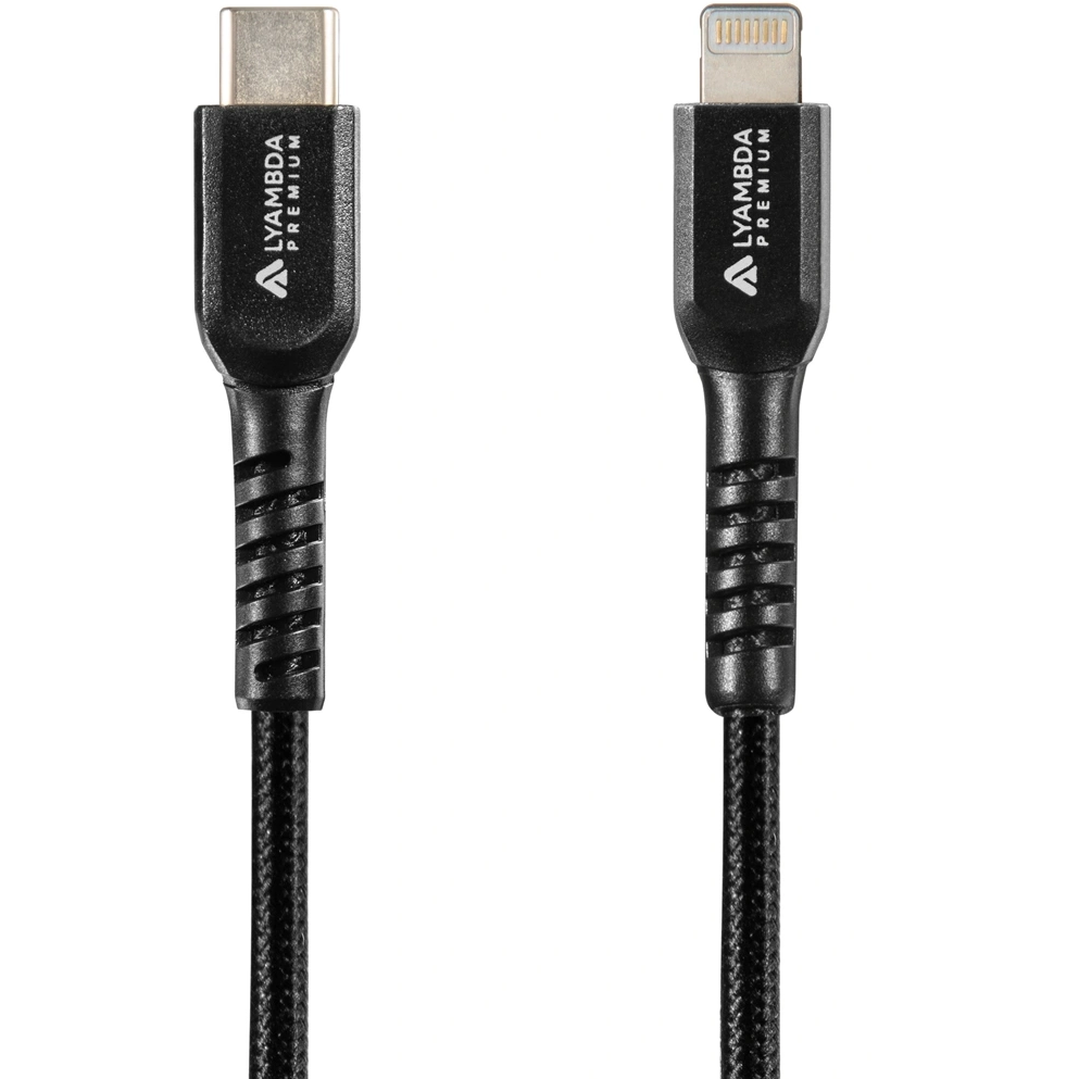 Кабель USB Type-C - Lightning, 2.5м, Lyambda LCLm25-BK - фото 4