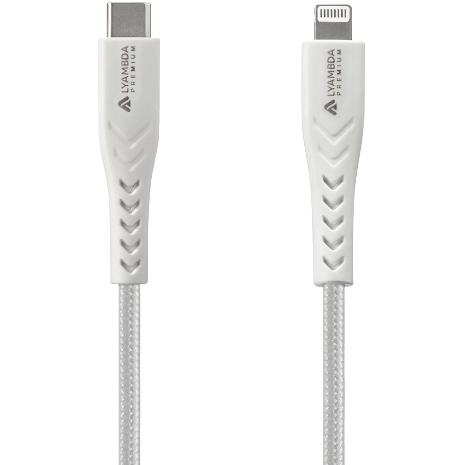 Кабель USB Type-C - Lightning, 0.5м, Lyambda LCLm05-WH