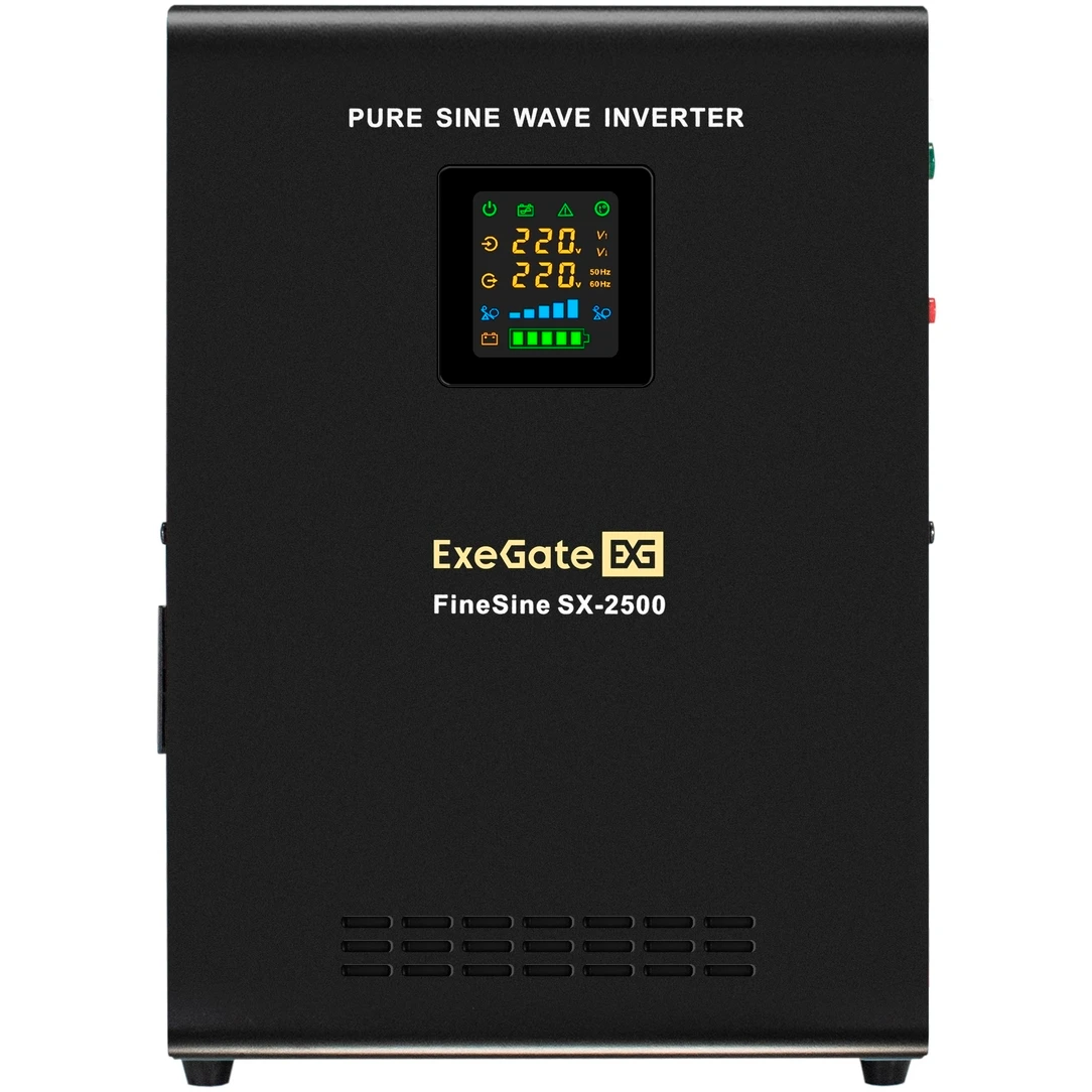 ИБП + батарея ExeGate FineSine SX-2500.LCD.AVR.2SH + 2x HRL 12-33 (33Ач) - EX296611RUS - фото 2