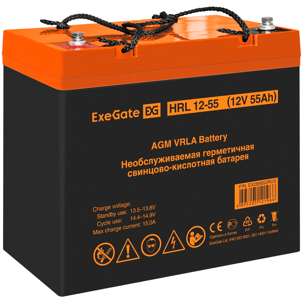 ИБП + батарея ExeGate FineSine SX-800.LCD.AVR.2SH + HRL 12-55 (55Ач) - EX296524RUS - фото 8