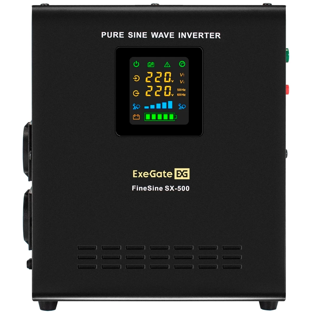 ИБП + батарея ExeGate FineSine SX-500.LCD.AVR.2SH + HRL 12-80 (80Ач) - EX296506RUS - фото 2