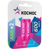 Аккумулятор КОСМОС R03 (AAA, 600 mAh, 2 шт.) (KOCR03NIMH(600MAH))