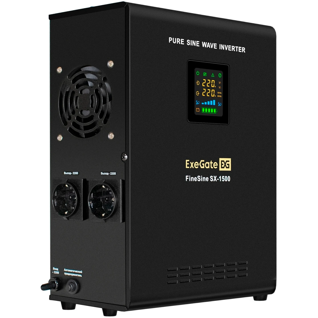 ИБП ExeGate FineSine SX-1500.LCD.AVR.2SH + 2x DTM 1255 (55Ач) - EX296569RUS