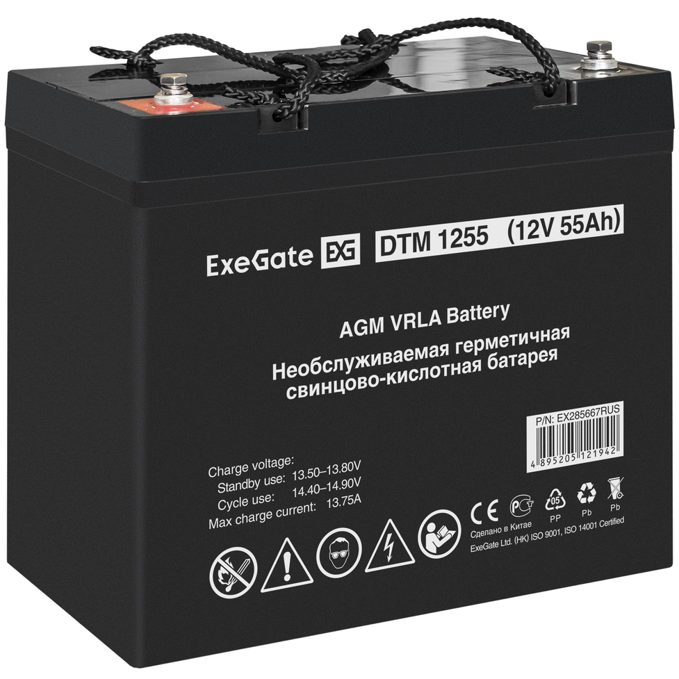 ИБП + батарея ExeGate FineSine SX-2500.LCD.AVR.2SH + 2x DTM 1255 (55Ач) - EX296615RUS - фото 8