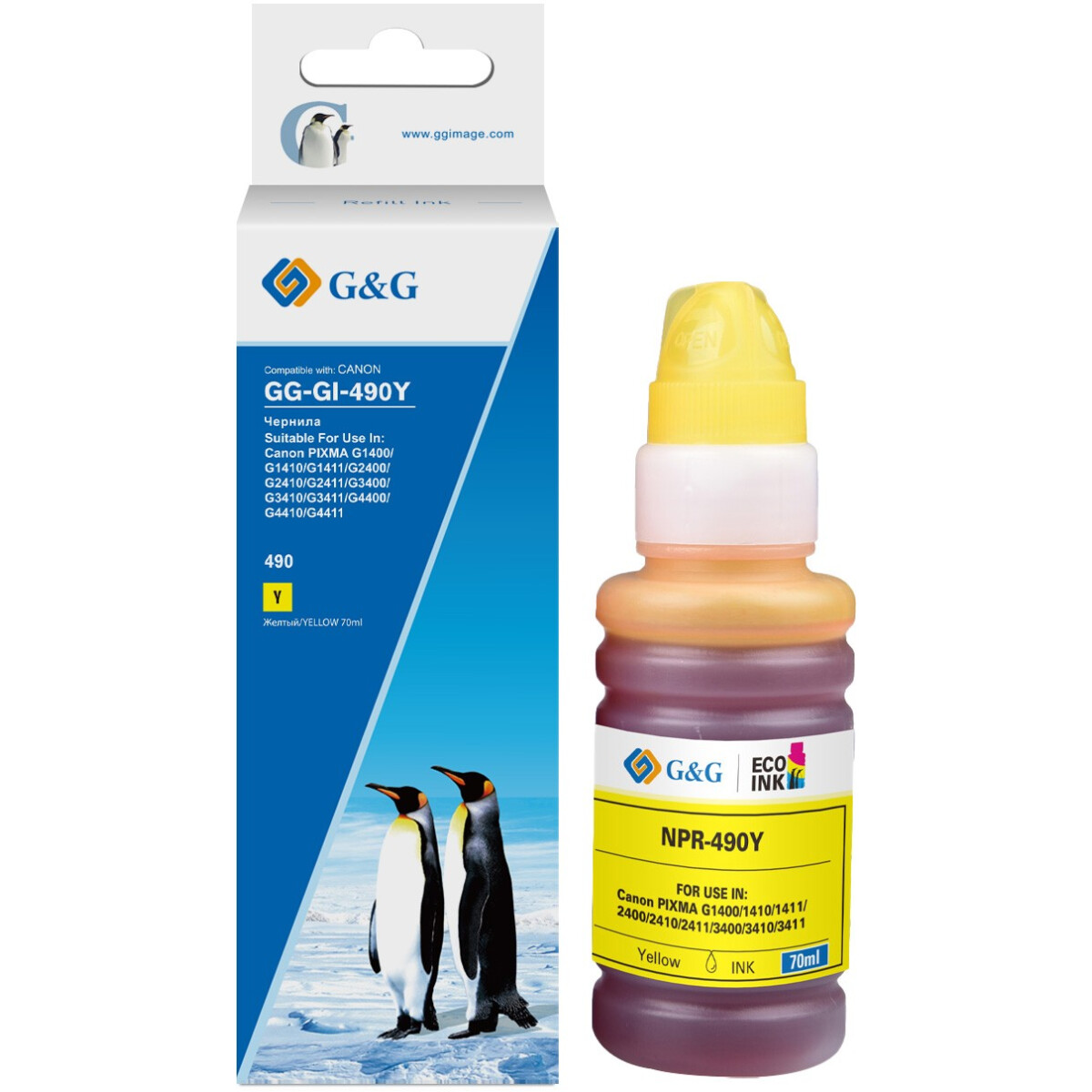 Чернила G&G GG-GI-490Y Yellow