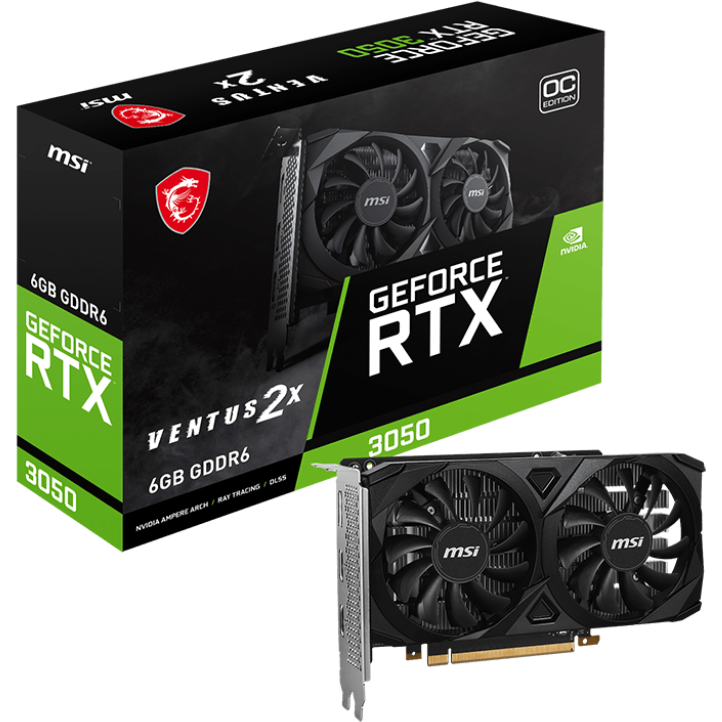 Видеокарта NVIDIA GeForce RTX 3050 MSI 6Gb (RTX 3050 VENTUS 2X 6G OC) - фото 5