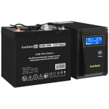 ИБП + батарея ExeGate SineTower SZ-600.LCD.AVR.1SH + DTM 1255 (55Ач) (EX296773RUS)
