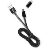 Кабель USB - microUSB/Lightning, 1м, Cablexpert CC-mAPUSB2bk1m