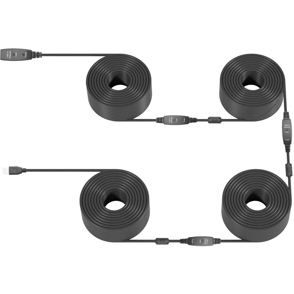 Кабель удлинительный USB A (M) - USB A (F), 50м, iOpen ACU823B-50M - фото 2