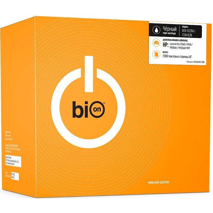 Картридж Bion CE278A/C728-XL3K Black