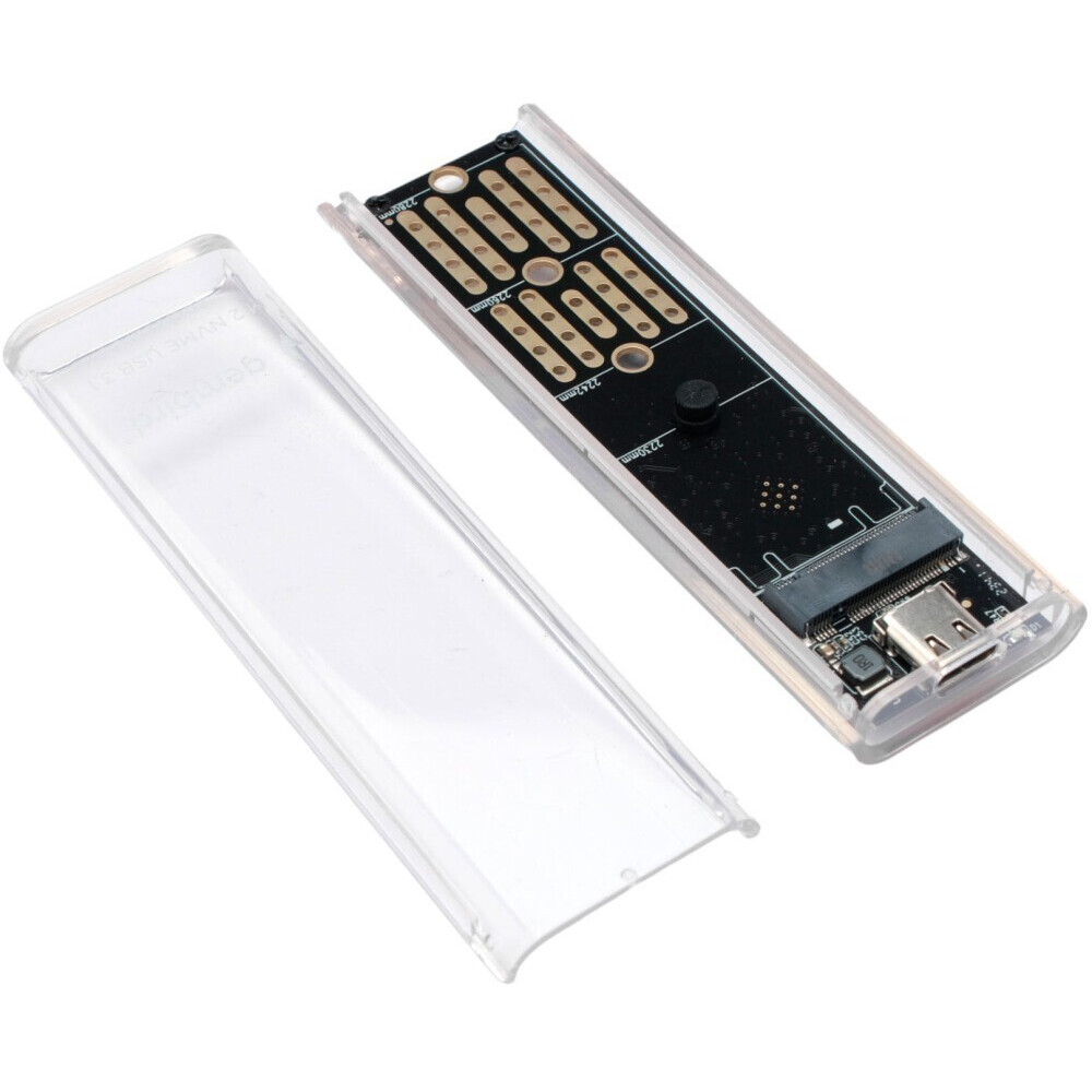 Внешний корпус для SSD M.2 Gembird EEM2-NVME-2 Transparent - фото 3