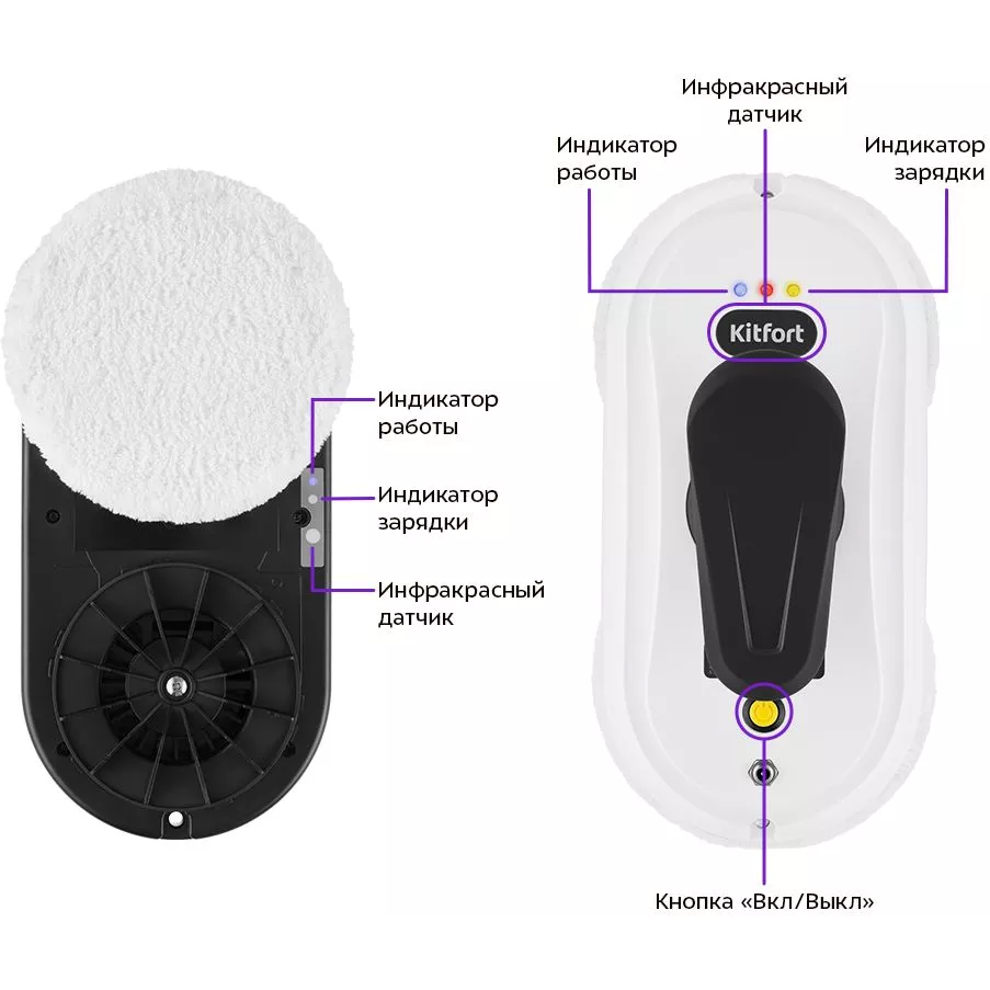 Робот-мойщик окон Kitfort KT-5182 - КТ-5182 - фото 3