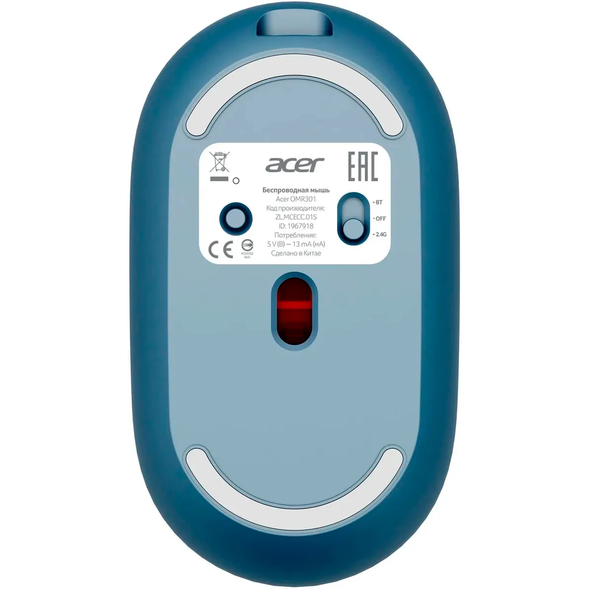 Мышь Acer OMR301 Blue - ZL.MCECC.01S - фото 2