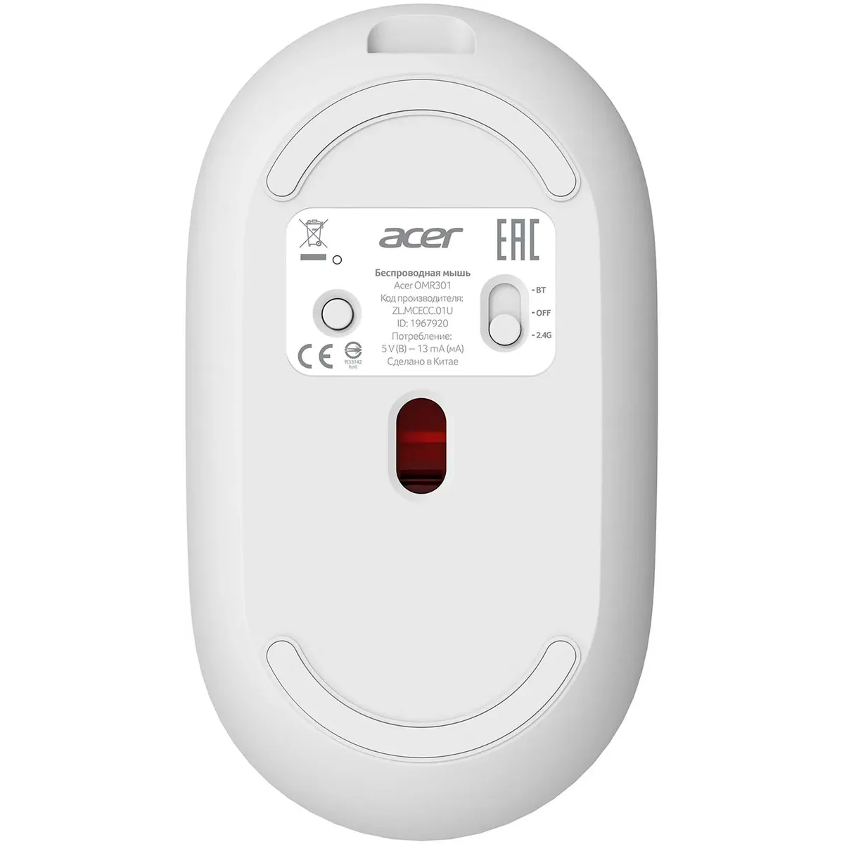 Мышь Acer OMR301 White - ZL.MCECC.01U - фото 2