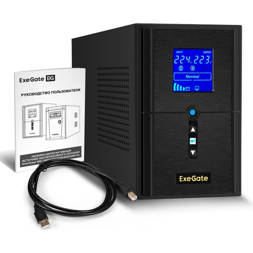 ИБП ExeGate SineTower SN-1500.LCD.AVR.2SH.1C13.USB - EX295982RUS - фото 4