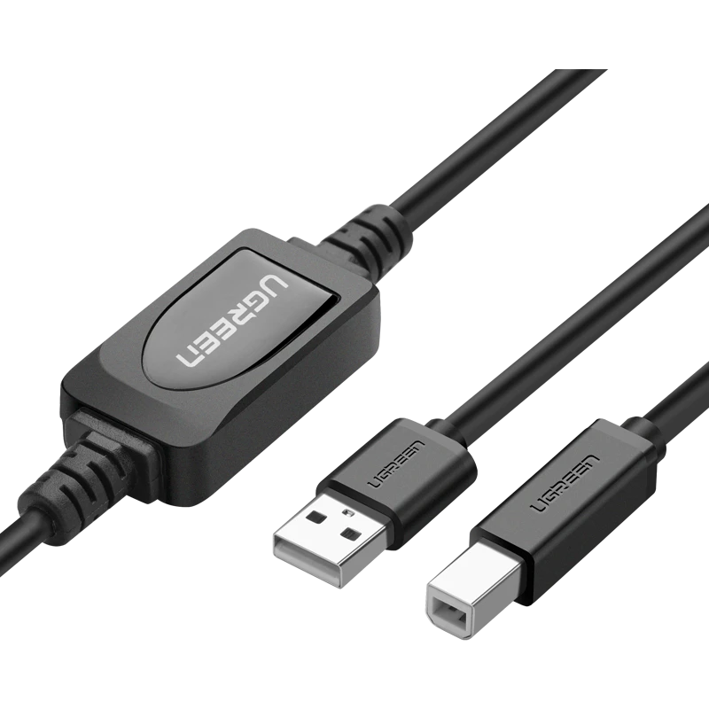 Кабель USB A (M) - USB B (M), 15м, UGREEN US122 - 10362