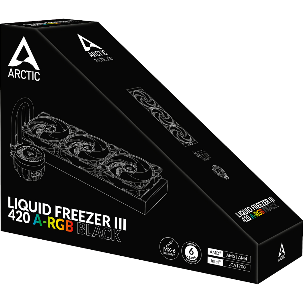 Система жидкостного охлаждения Arctic Liquid Freezer III 420 ARGB Black - ACFRE00145A - фото 7