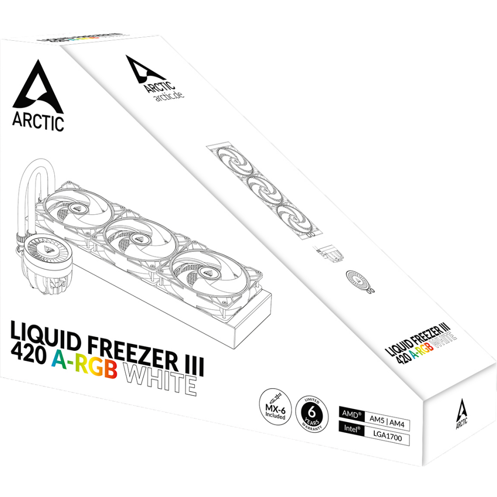 Система жидкостного охлаждения Arctic Liquid Freezer III 420 ARGB White - ACFRE00153A - фото 7