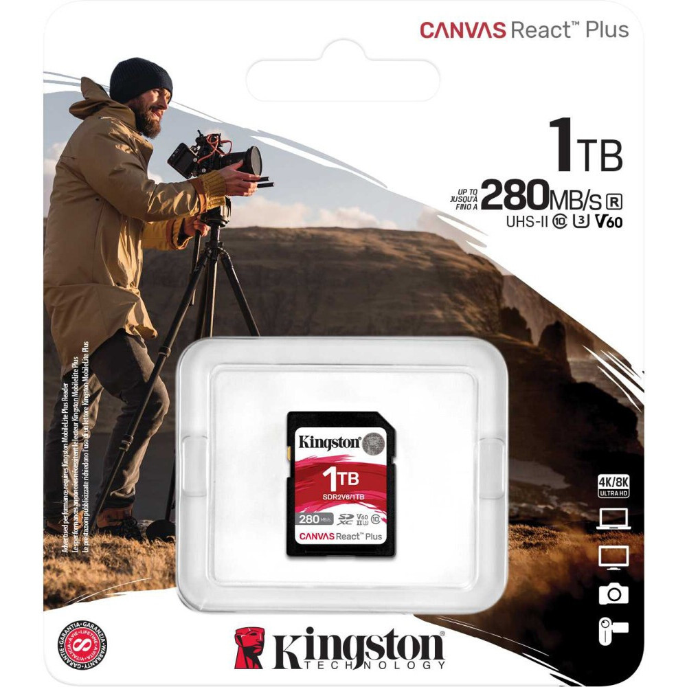 Карта памяти 1Tb SD Kingston Canvas React Plus (SDR2V6/1TB) - фото 3