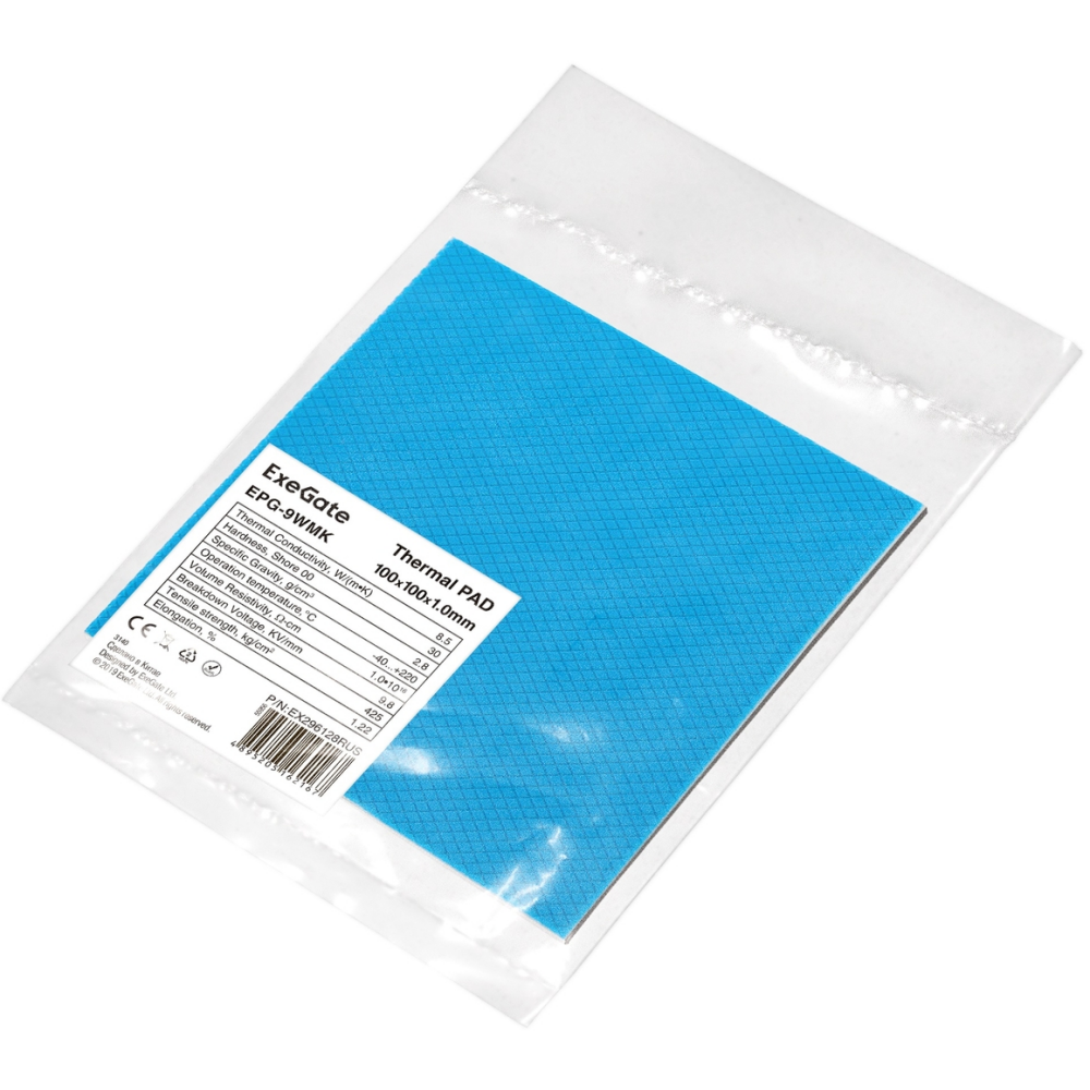 Термопрокладка ExeGate 100x100x1мм (EPG-9WMK) - EX296128RUS - фото 2