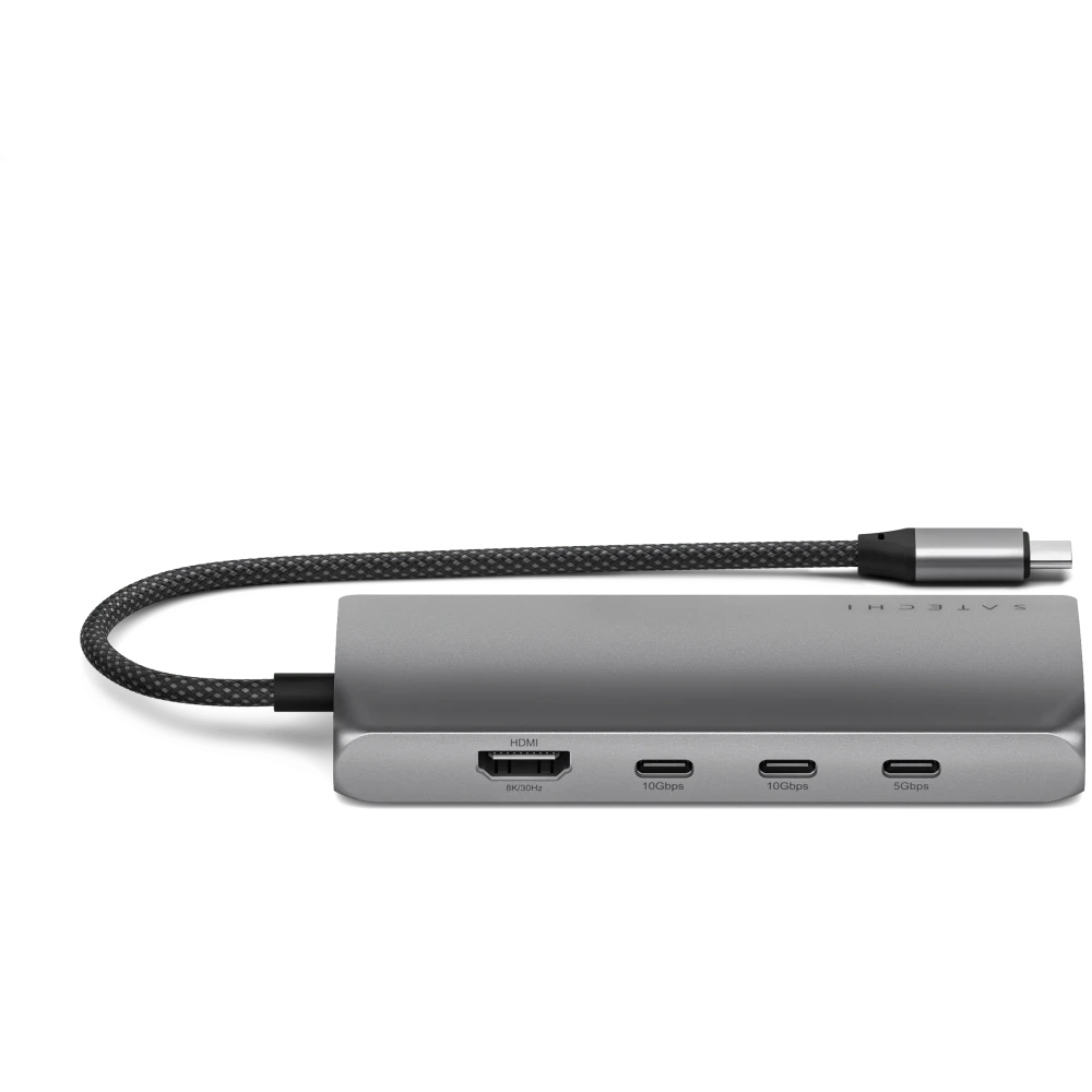 Док-станция Satechi USB-C Multiport Adapter V3 Space Gray (ST-P8KEM) - фото 2
