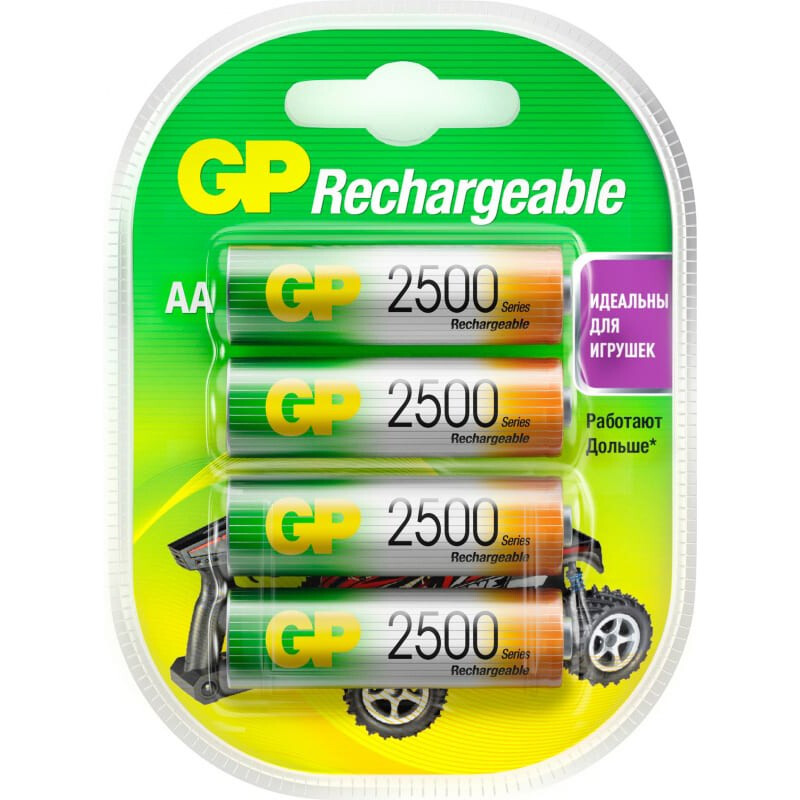 Аккумулятор GP (AA, NiMH, 2500mAh, 4 шт) - 250AAHC-2DECRC4