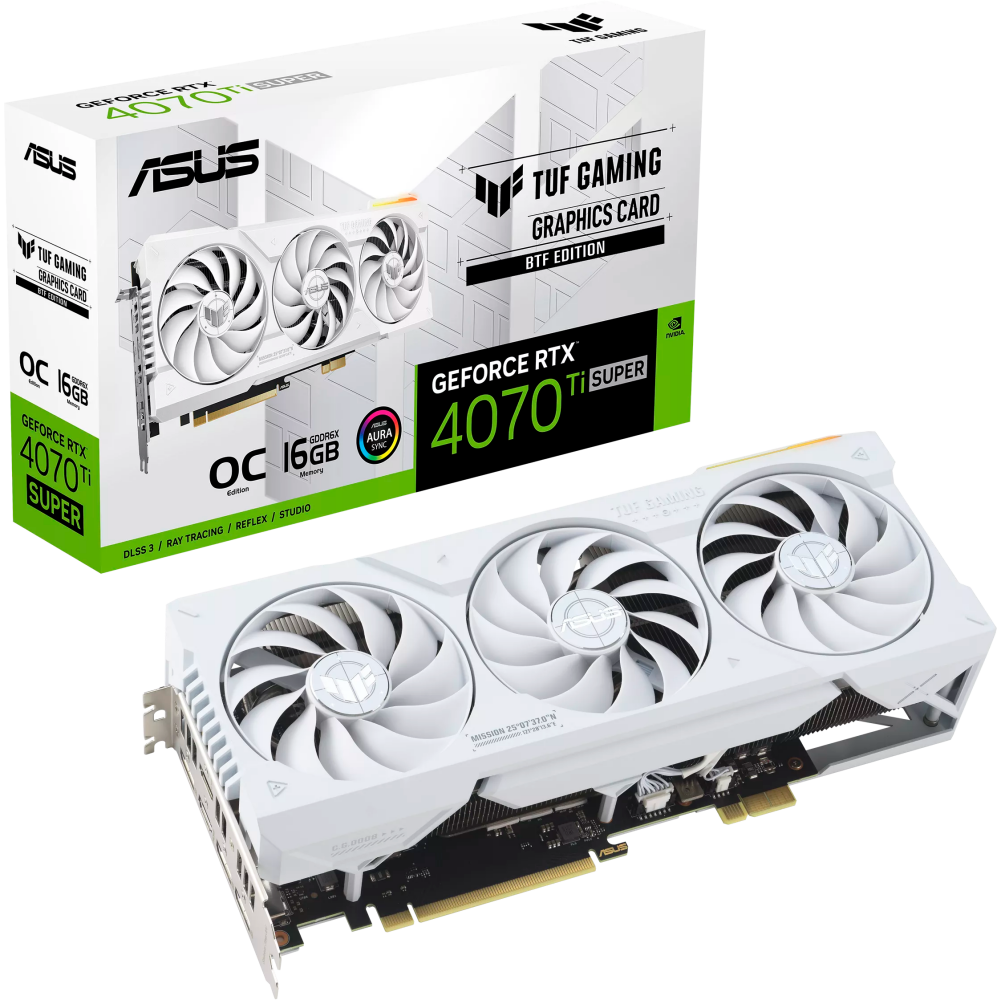 Видеокарта NVIDIA GeForce RTX 4070 Ti Super ASUS OC 16Gb (TUF-RTX4070TIS-O16G-BTF-WHITE) - фото 13