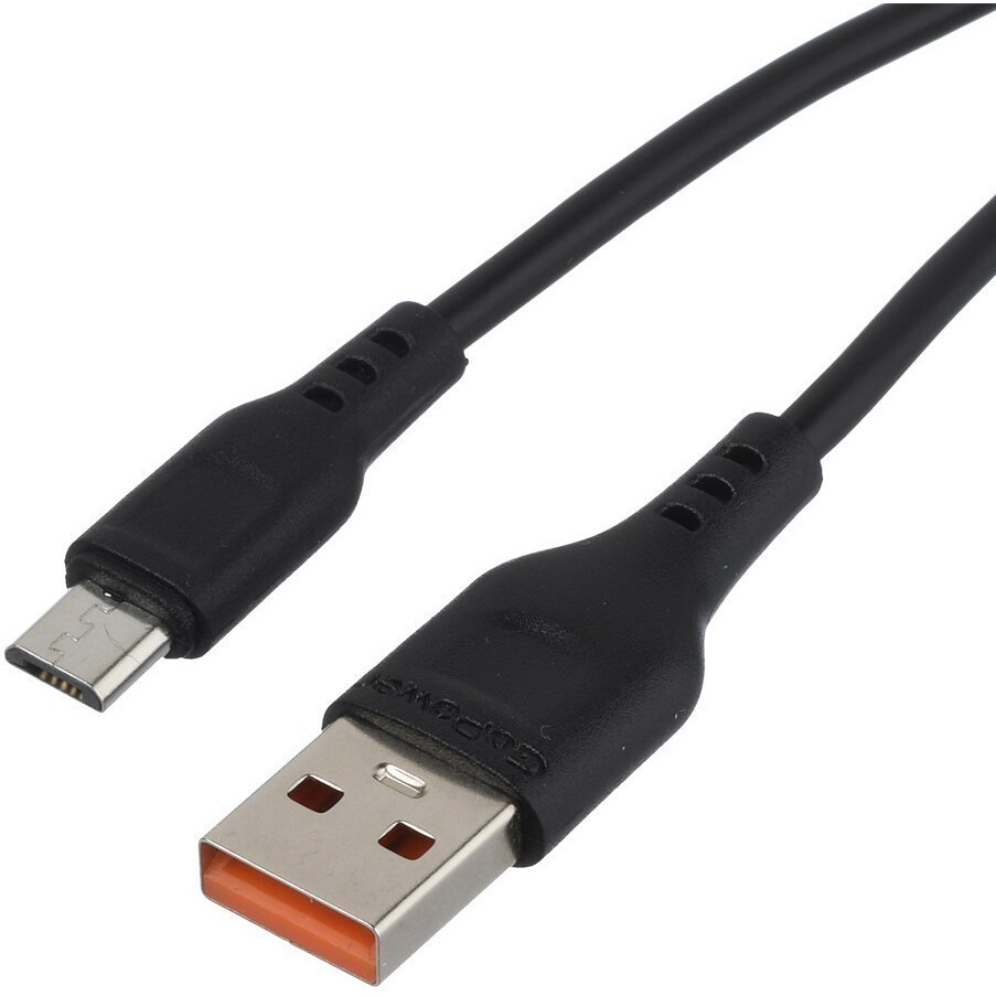 Кабель USB A (M) - microUSB B (M), 2м, GoPower GP01M Black