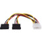 Переходник Molex - 2x SATA, 0.2м, GoPower 00-00027494