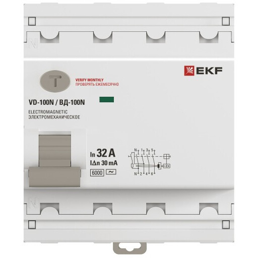 Выключатель дифференциального тока (УЗО) EKF E1046M3230 - фото 2