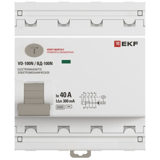 Выключатель дифференциального тока (УЗО) EKF E1046M40300 - фото 2