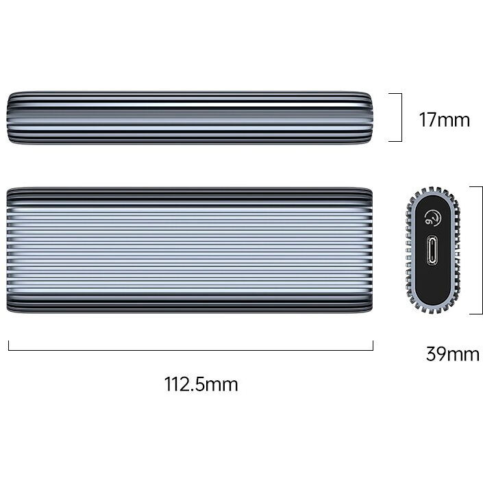 Внешний корпус для SSD M.2 Orico AM2C3 Grey - AM2C3-GY-BP - фото 2