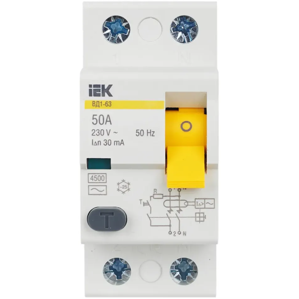 Выключатель дифференциального тока (УЗО) IEK MDV10-2-050-030 - фото 2