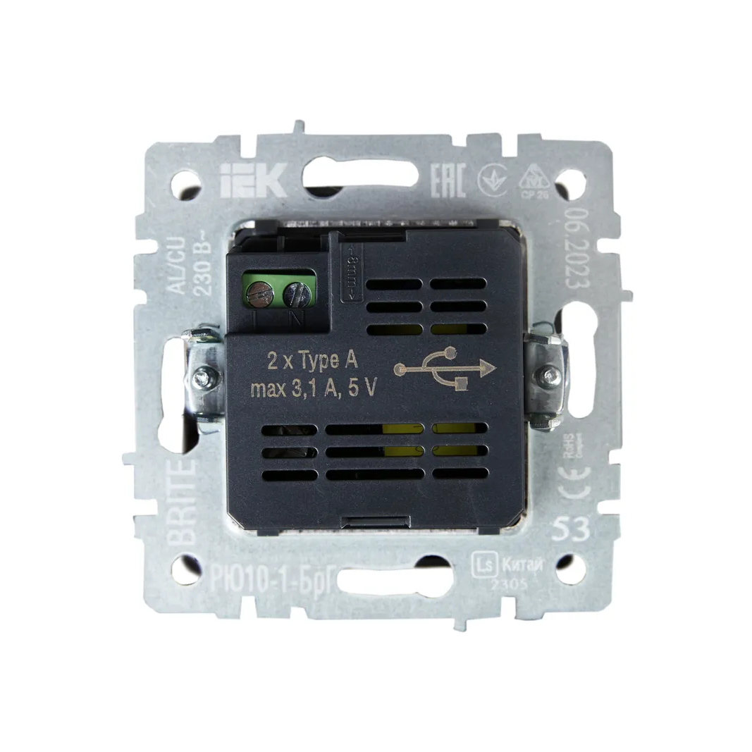 Розетка USB IEK BRITE BR-U21-D31-K53 - фото 3