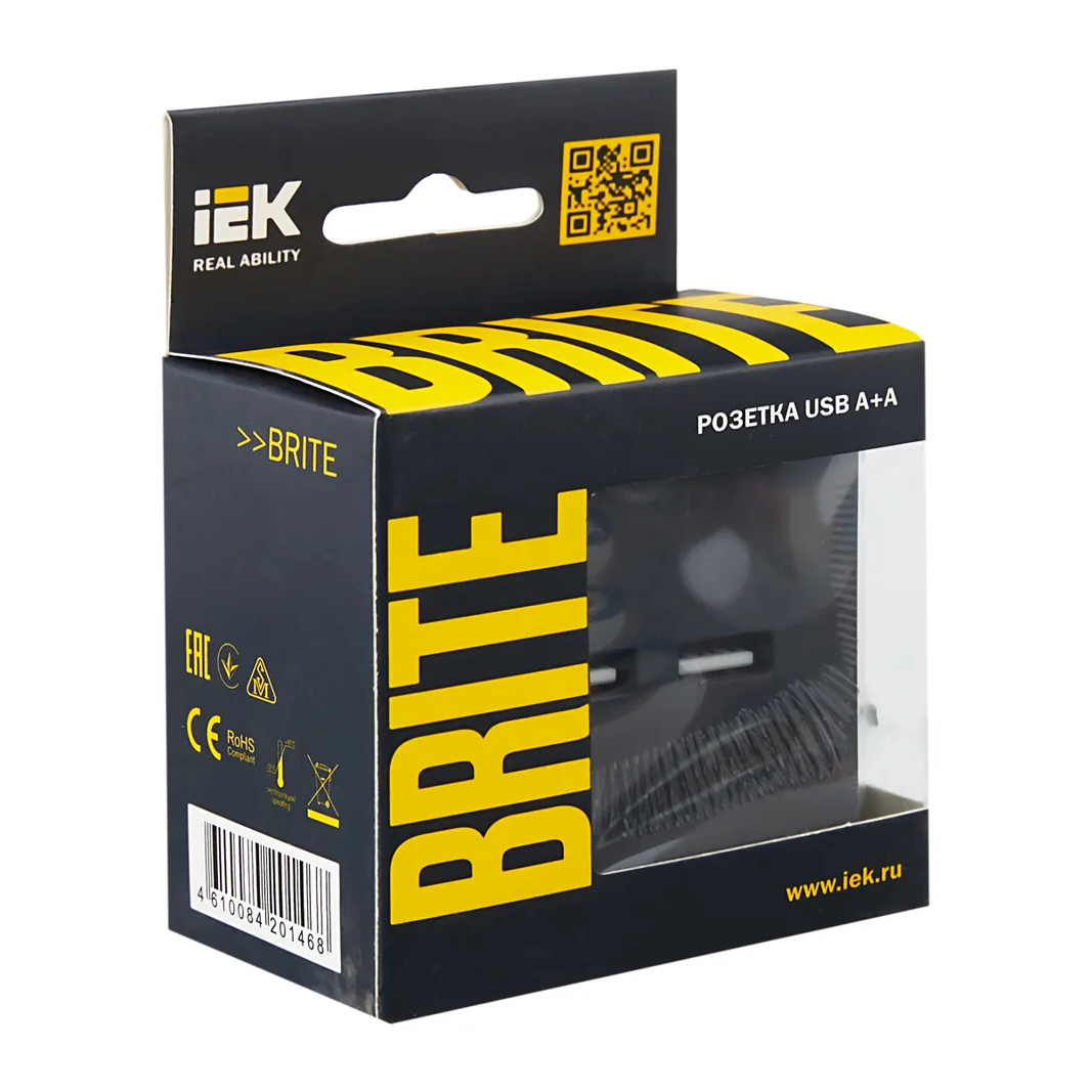 Розетка USB IEK BRITE BR-U21-D31-K53 - фото 4