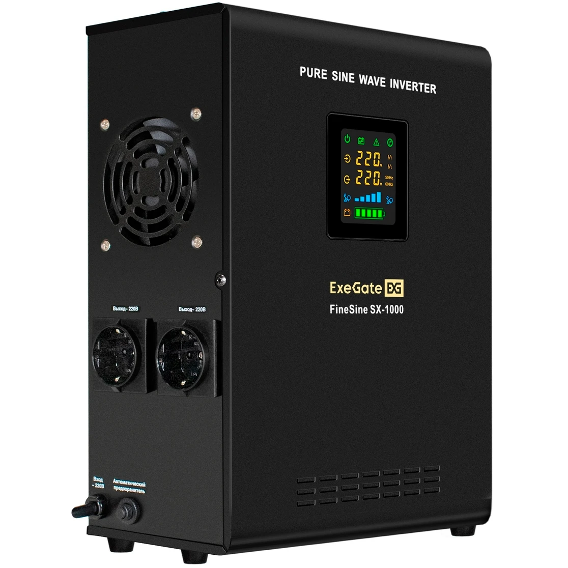 ИБП ExeGate FineSine SX-1000.LCD.AVR.2SH + HRL 12-100 (100Ач) - EX296555RUS - фото 2