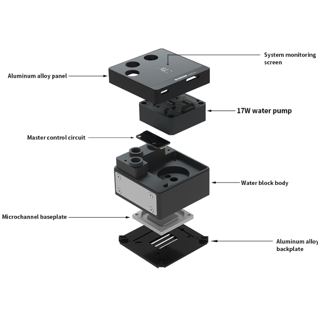 Резервуар с помпой для СЖО Barrow LTPCP-04N Glacial White POM cover (BA3205) - фото 2