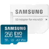 Карта памяти 256Gb MicroSD Samsung EVO Select + SD адаптер (MB-ME256KA)