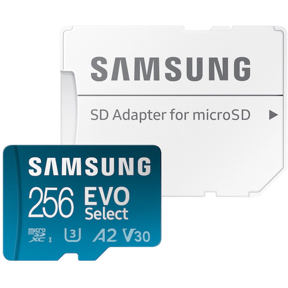 Карта памяти 256Gb MicroSD Samsung EVO Select + SD адаптер (MB-ME256KA)