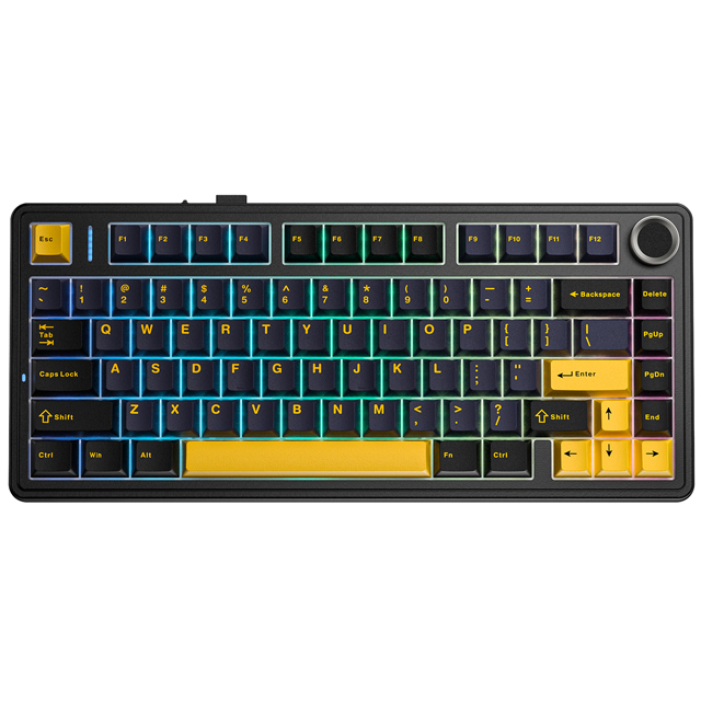 Клавиатура AULA F75 Black-Dark Blue-Orange (Grey Switches)